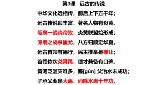 统编七年级上第3课 远古的传说  课件