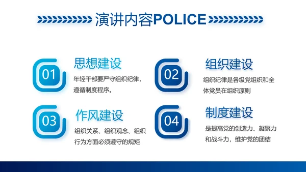 蓝色大气公安警察职责工作汇报PPT