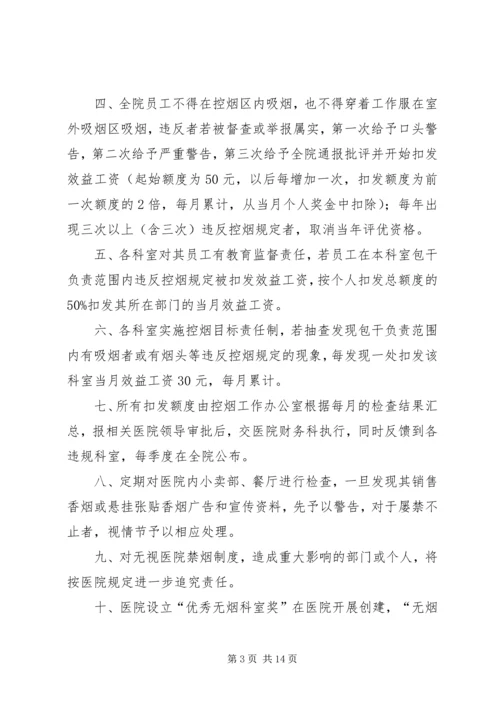 五烈镇卫生院控烟考评奖惩制度.docx