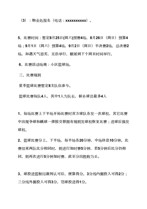 小区篮球赛专业策划专项方案.docx