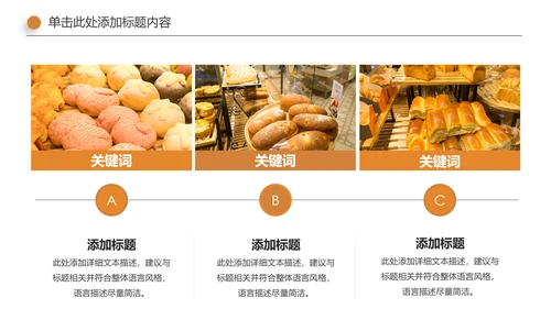 面包烘培甜点下午茶营养早餐面包店PPT模板