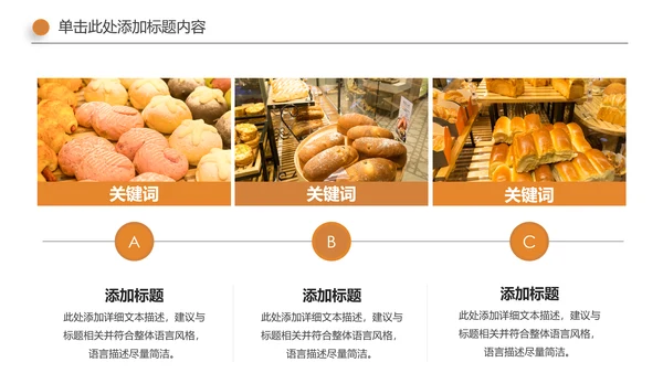 面包烘培甜点下午茶营养早餐面包店PPT模板