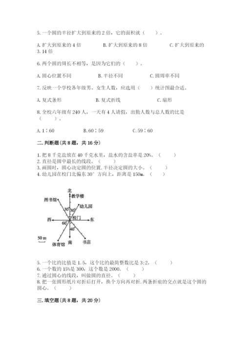 人教版六年级上册数学期末测试卷附答案【轻巧夺冠】.docx