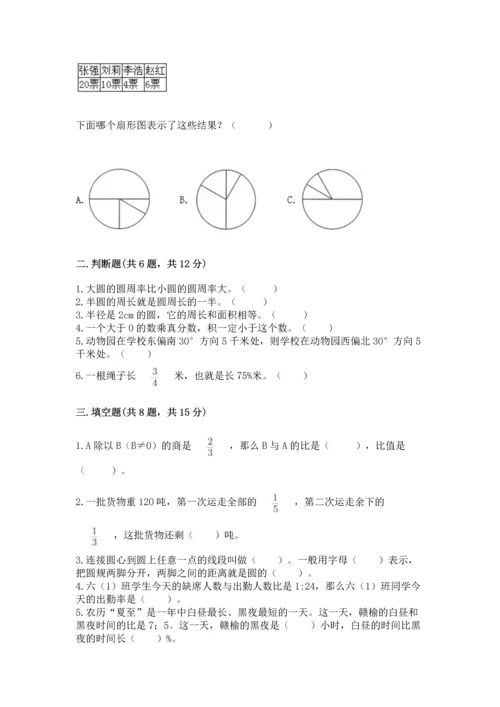 小学数学六年级上册期末测试卷带答案ab卷.docx