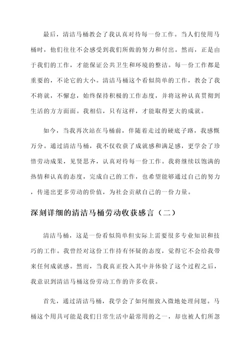 清洁马桶劳动收获感言