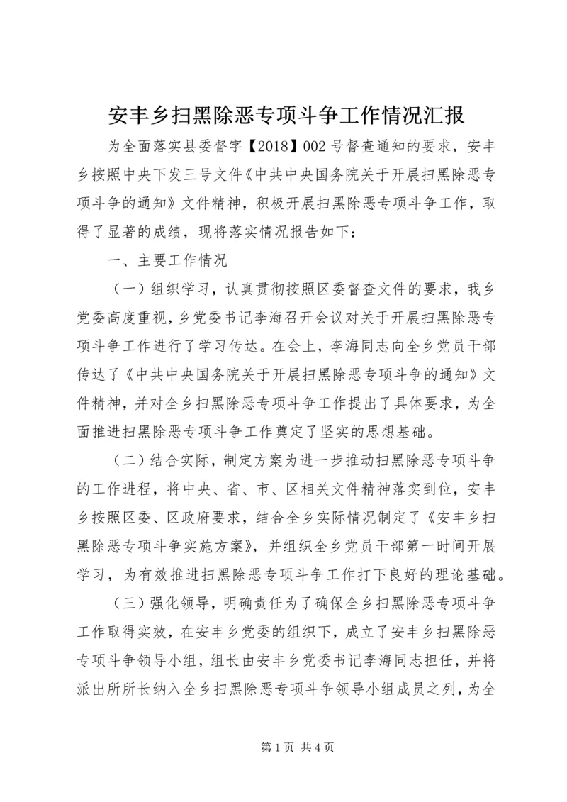 安丰乡扫黑除恶专项斗争工作情况汇报.docx