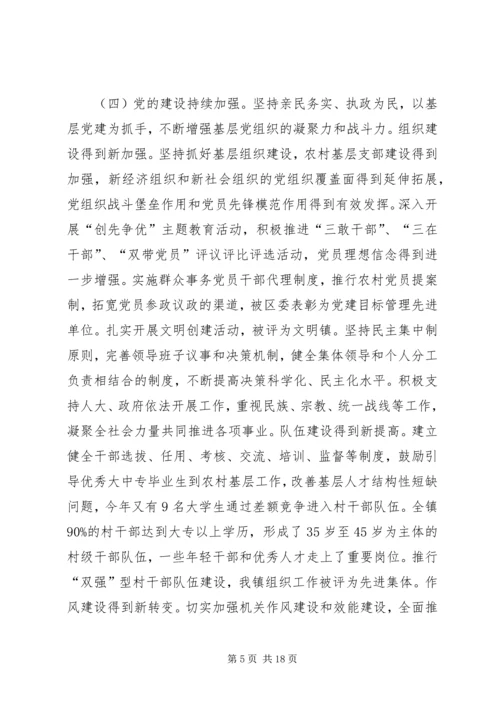 建设基本现代化滨江新城：镇党代会工作报告.docx