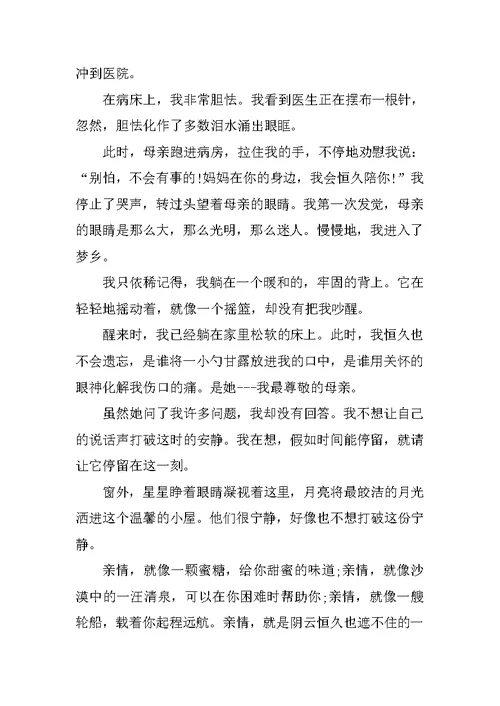 最新七年级学生作文亲情