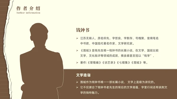棕色简约风围城读书分享课件