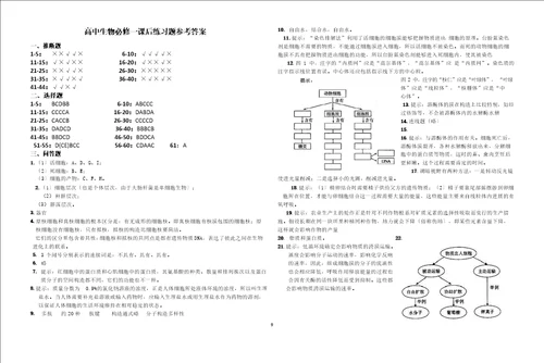 生物必修1课后习题整理