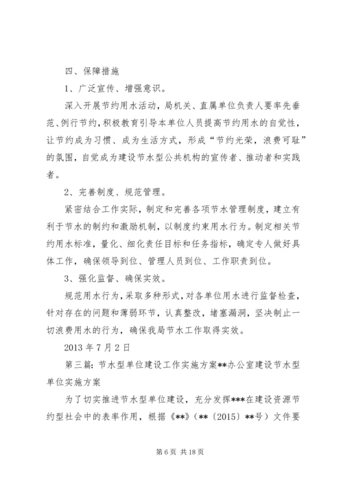 节水型单位建设工作实施方案.docx