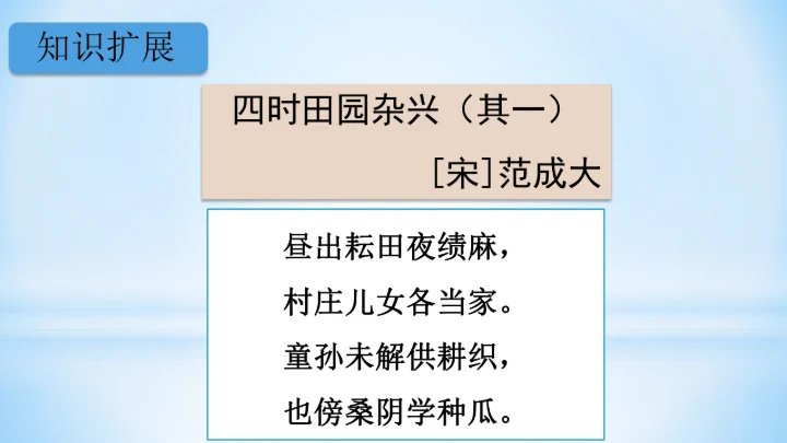 统编版四年级下册语文同步备课系列四时田园杂兴（其二十五）(教学课件)