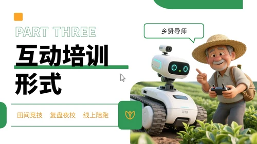 黄绿色3D风农业技术宣讲会PPT