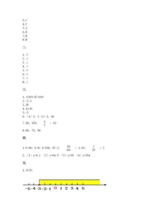 最新人教版小升初数学模拟试卷及参考答案【能力提升】.docx