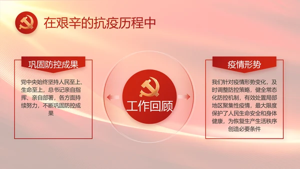 红色大气党建党支部工作述职报告PPT