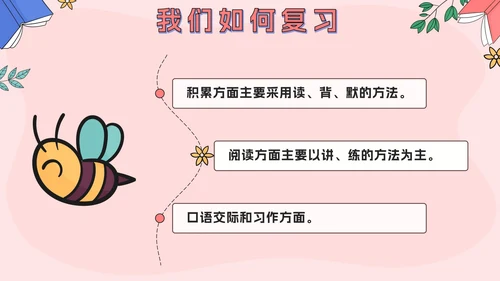 粉色可爱卡通小学生期中考前动员主题班会PPT模板