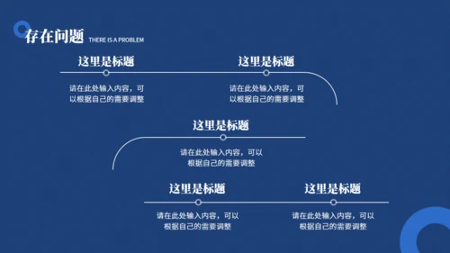 圆圈几何风蓝色商务工作汇报通用PPT模板