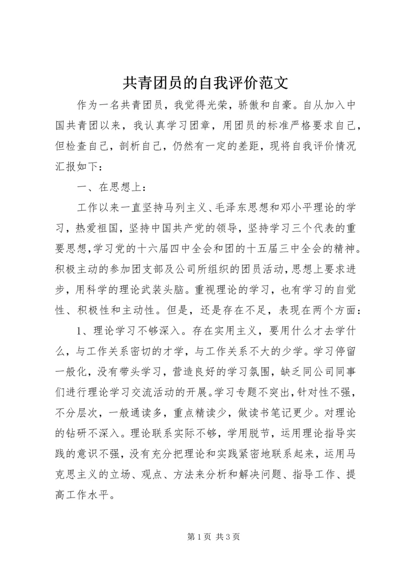 共青团员的自我评价范文精编.docx