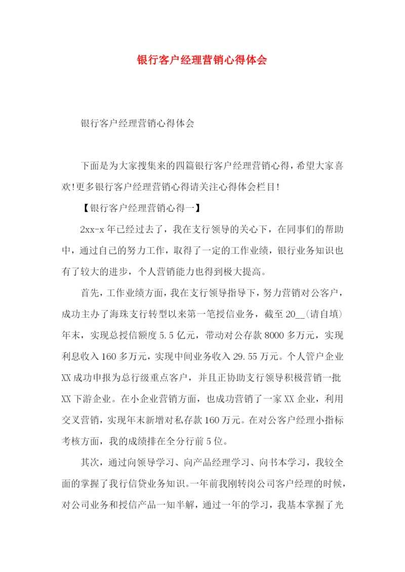 银行客户经理营销心得体会.docx