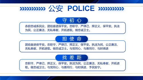 蓝色大气公安警察工作汇报动态PPT