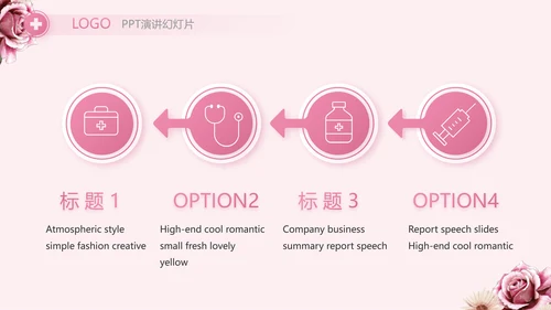 粉色创意护士护理培训工作总结动态PPT模板