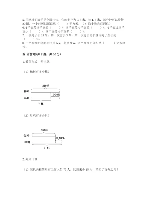 苏教版六年级下册数学期中测试卷【巩固】.docx