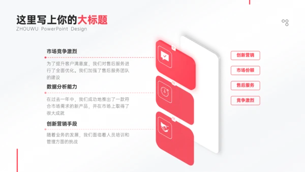 白色扁平简约年度工作计划PPT模板