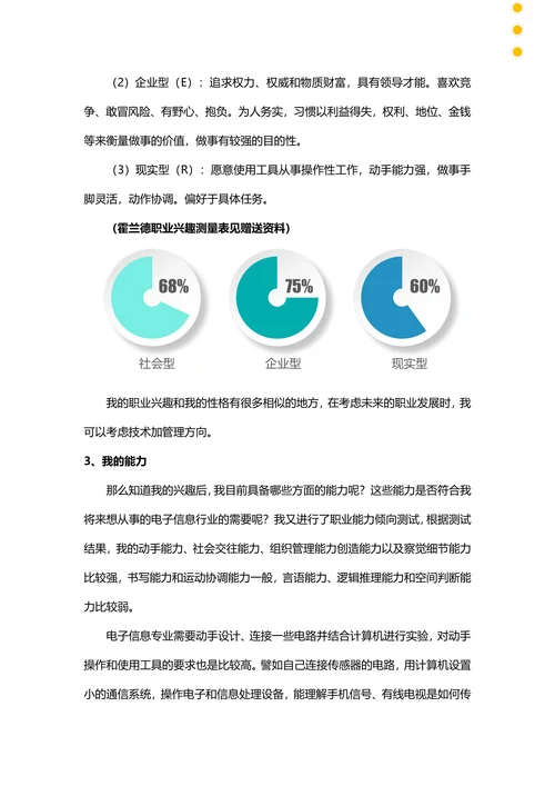 大学生职业规划书适合电子信息工程专业