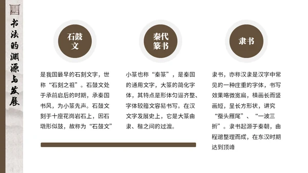 毛笔字书法课通用PPT模板