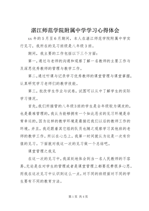 湛江师范学院附属中学学习心得体会.docx