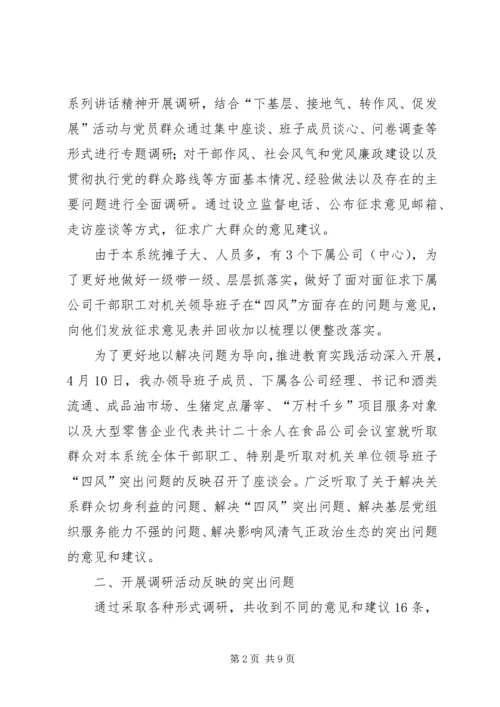 商管办四风问题工作报告3篇.docx
