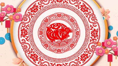 剪纸2019新年计划年终总结述职PPT