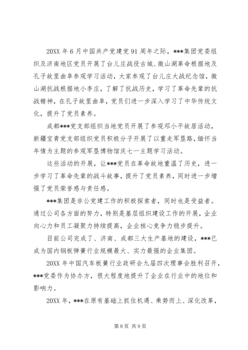 某集团公司党建工作纪实.docx