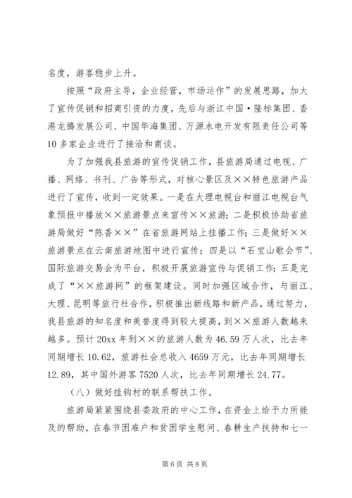 旅游事业局工作总结及工作计划.docx