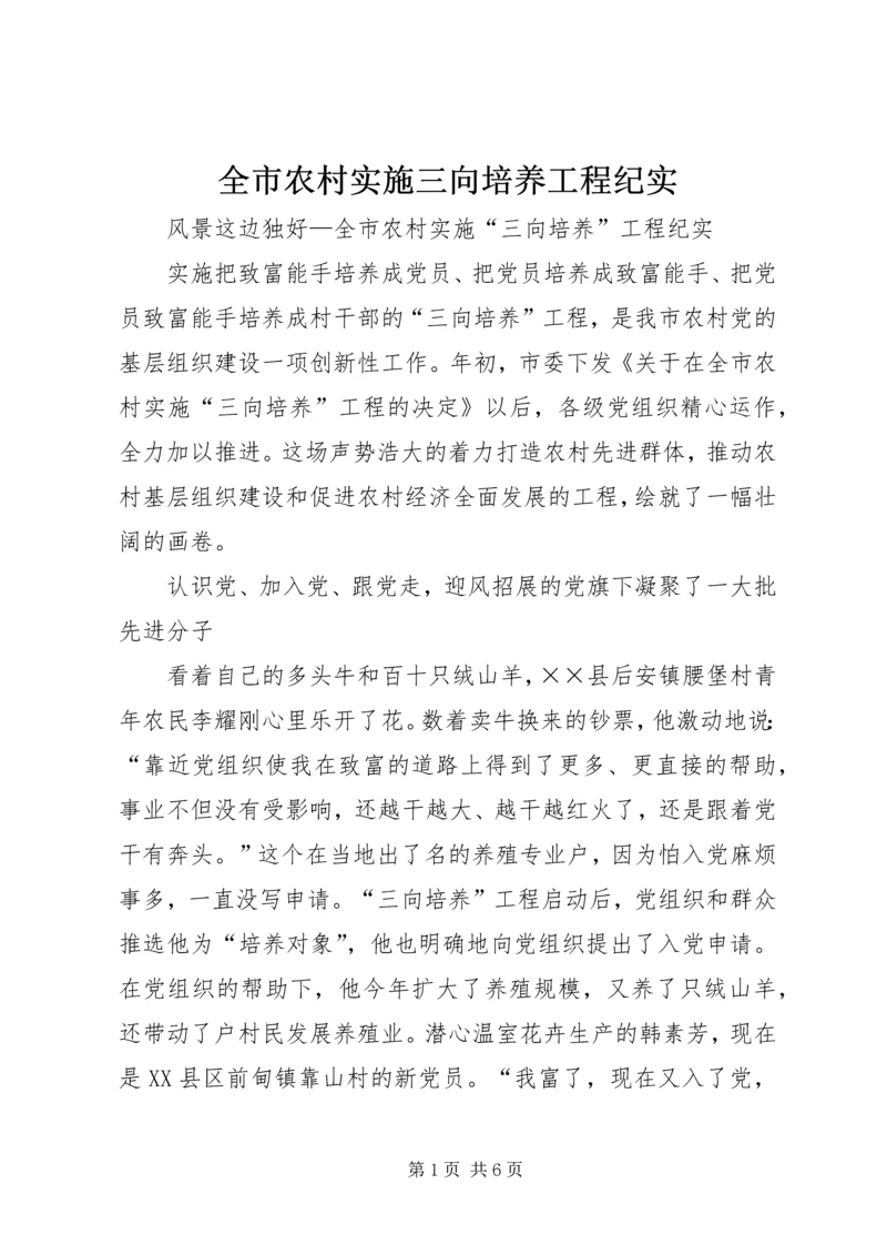 全市农村实施三向培养工程纪实 (2).docx