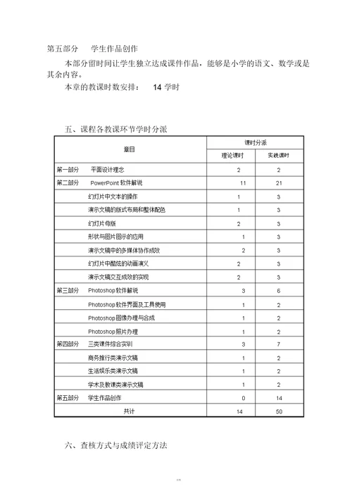 课件制作课程标准