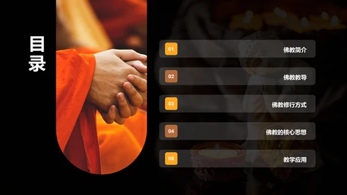 黄色现代商务佛教追求平静智慧PPT模板