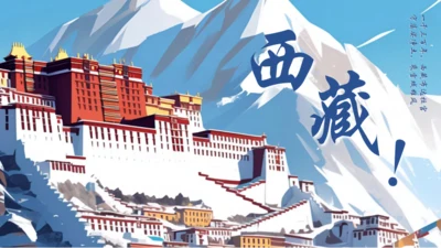 布达拉宫西藏文旅宣传旅游通用PPT模板