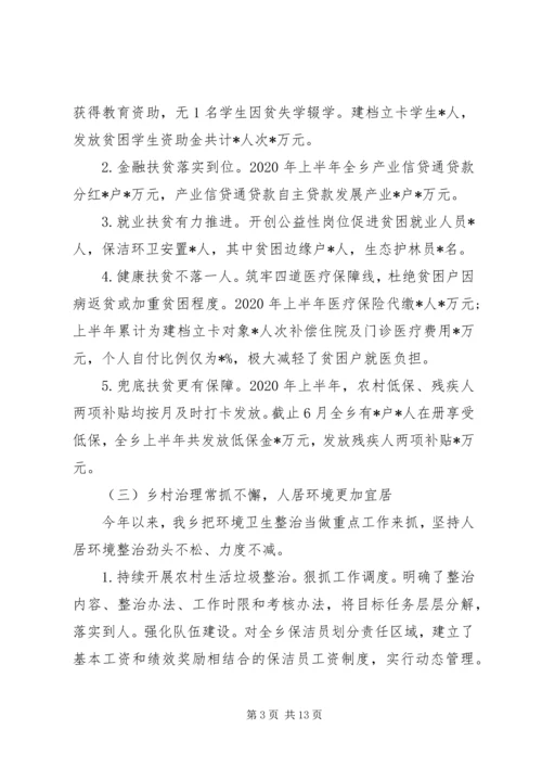 乡镇某年上半年工作总结和下半年工作打算.docx