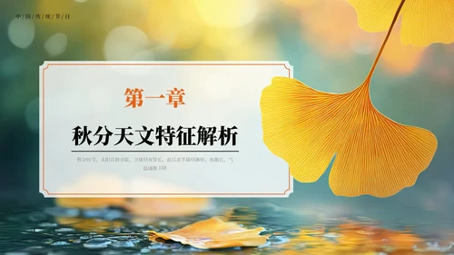 橙色中国风二十四节气秋分节气PPT模板