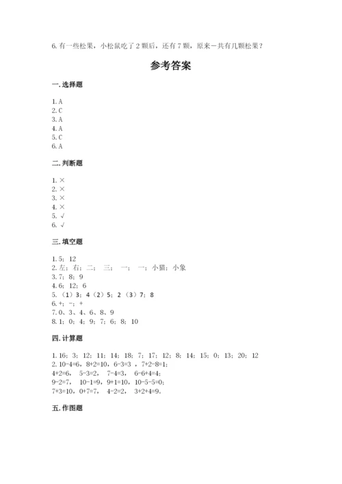 小学数学试卷一年级上册数学期末测试卷【研优卷】.docx