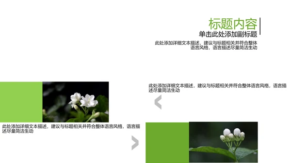 清新开场茉莉花ppt动态模板