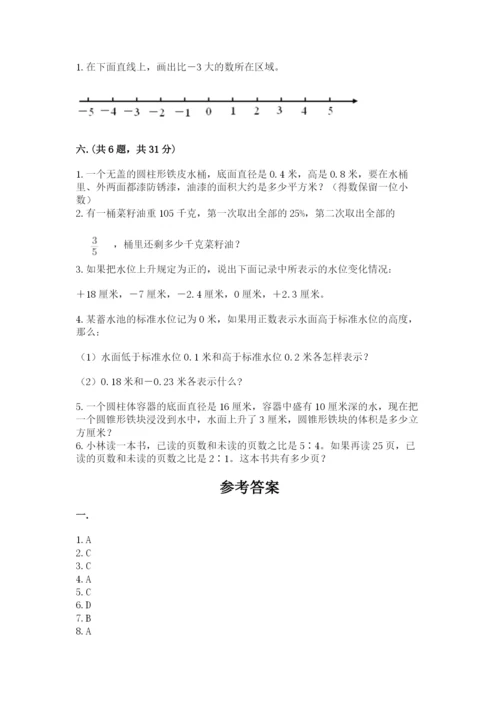 河南省平顶山市六年级下册数学期末测试卷精品（名校卷）.docx