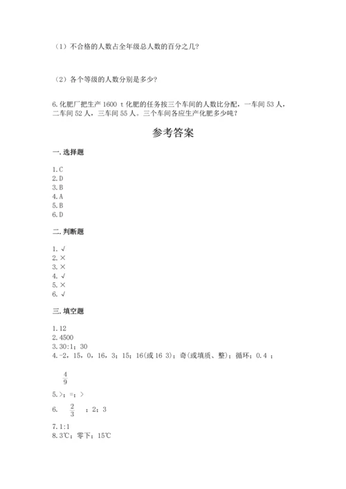 人教版六年级下册数学期末测试卷精品【达标题】.docx
