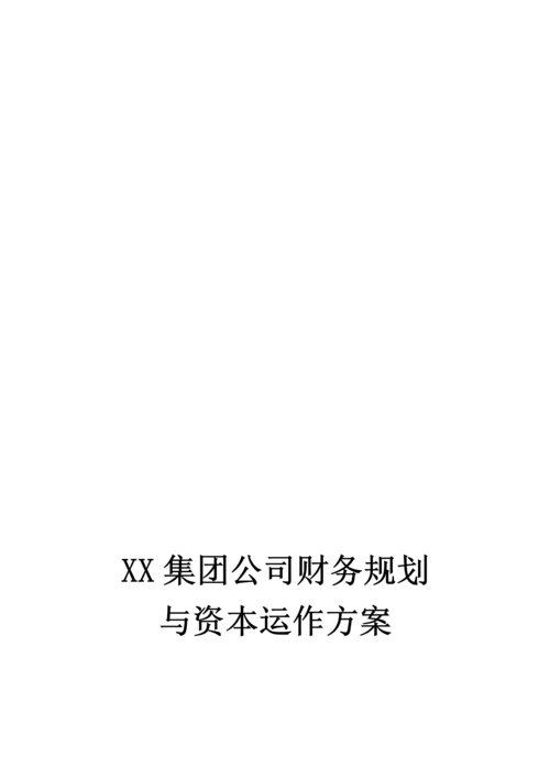 集团公司财务规划与资本运作方案.docx