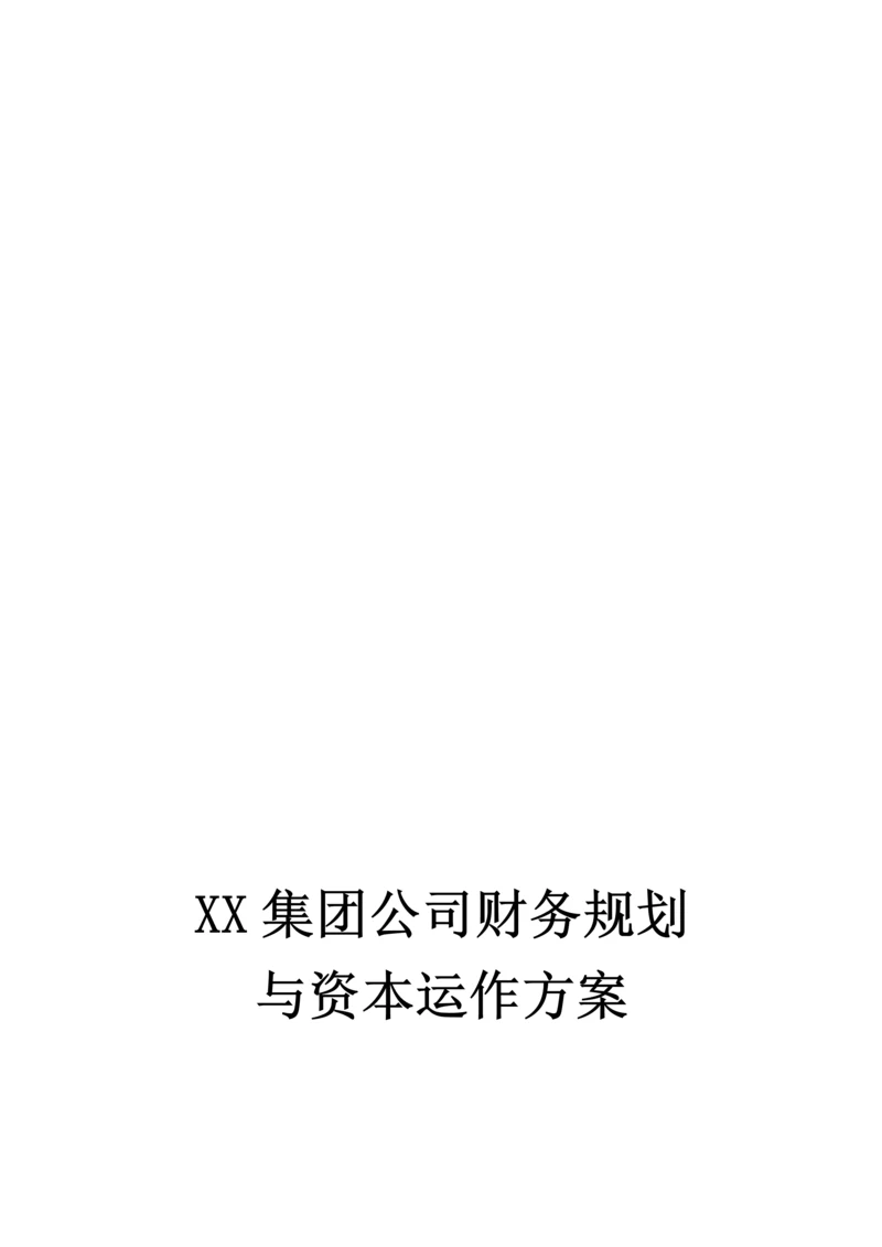 集团公司财务规划与资本运作方案.docx