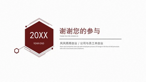 红色简约风年终汇报PPT模板