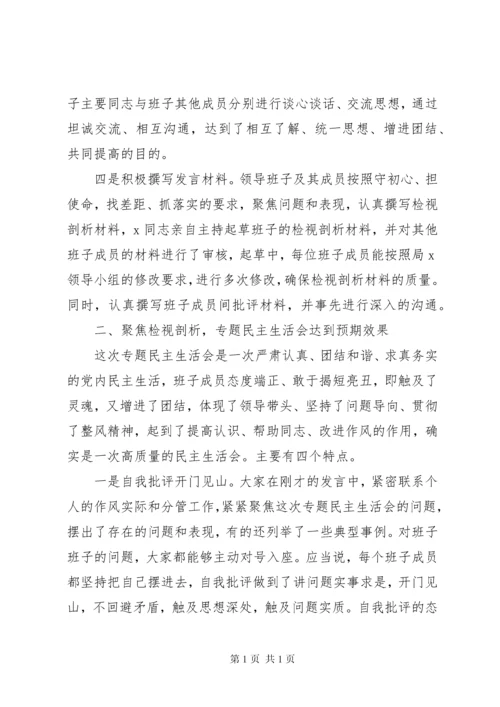 在党委班子民主生活会上领导点评发言.docx