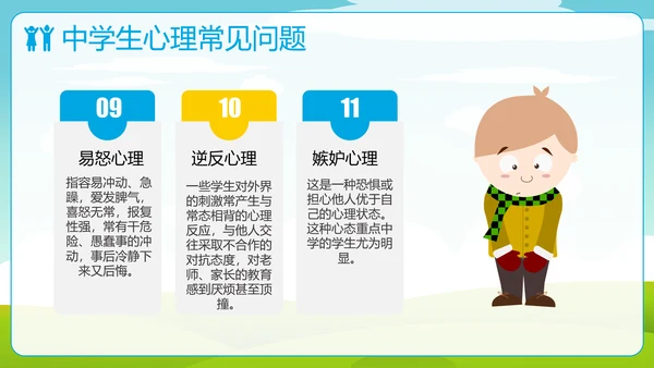 中小学生心理健康快乐童年PPT模板