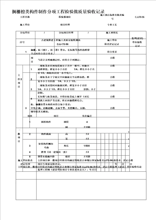 古建筑检验批验收记录